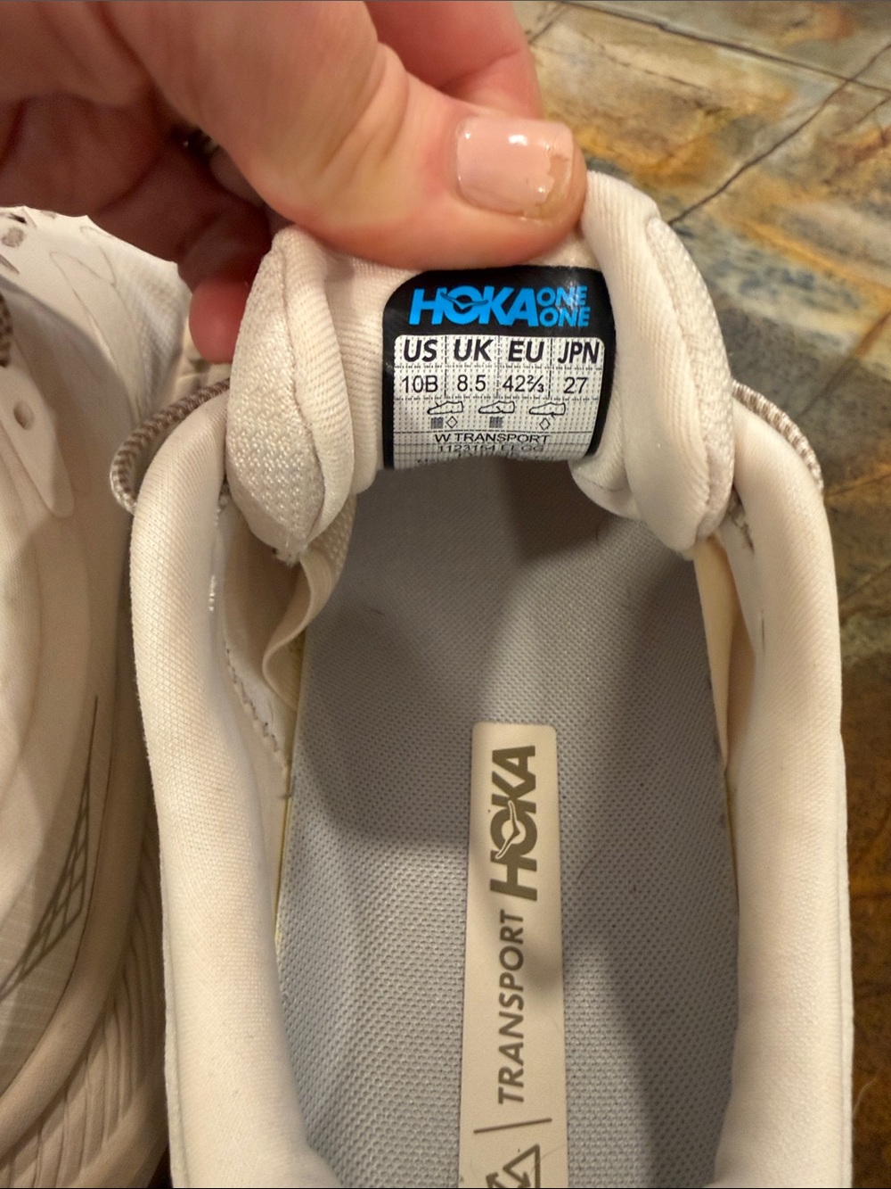 Hoka Transport Women’s White / tan Lightweight Running Sneakers size 10B - Picture 5 of 14